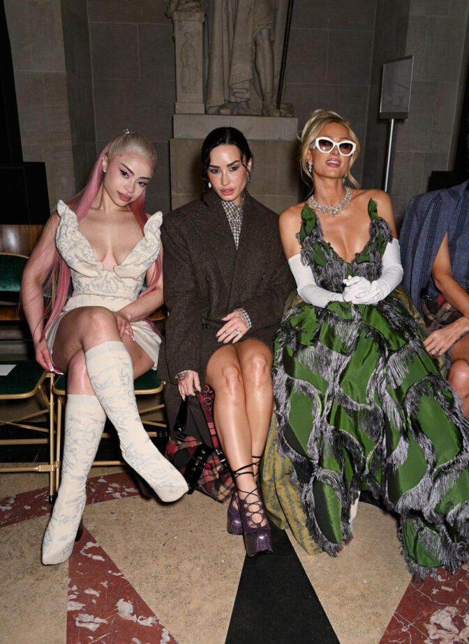 Paris Hilton Cleavage Gown Paris Fashion Week