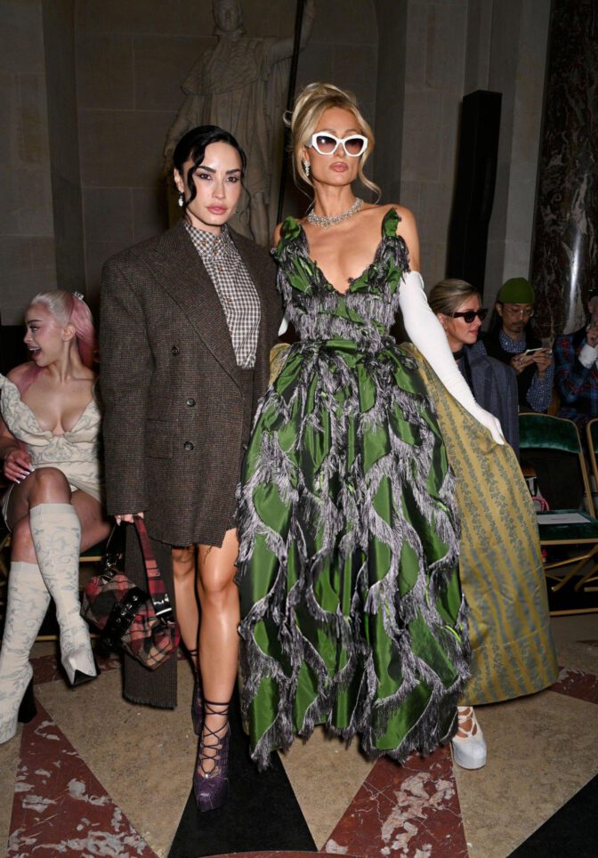 Paris Hilton Cleavage Gown Paris Fashion Week