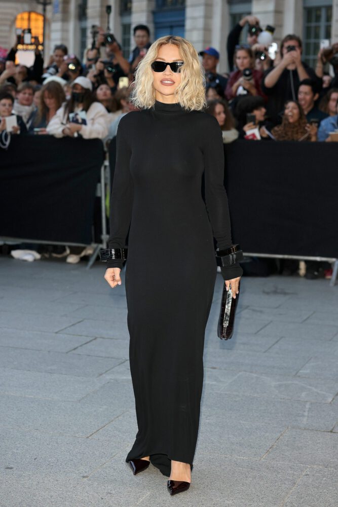 Rita Ora Nipples Black Dress Tom Ford Paris