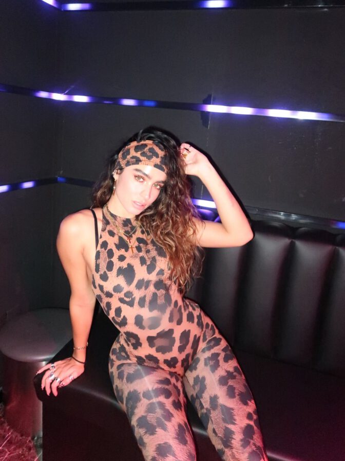 Sommer Ray Massive Booty Leopard Bodysuit