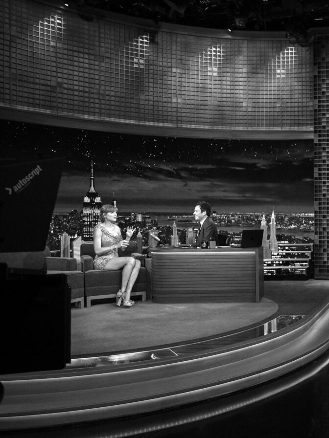 Taylor Swift The Tonight Show Silver Mini Dress Legs