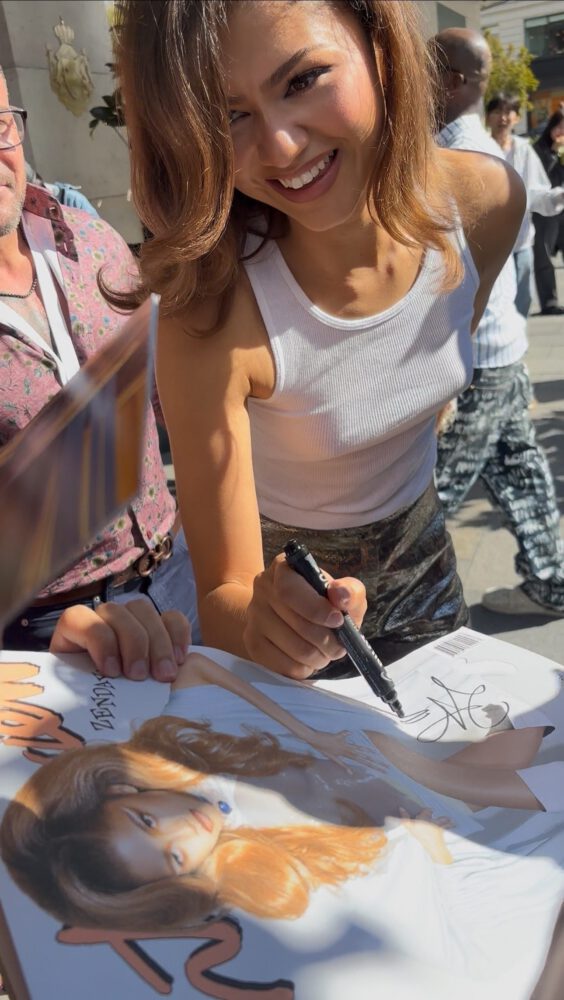 Zendaya Paris Fashion Week Braless White Tank
