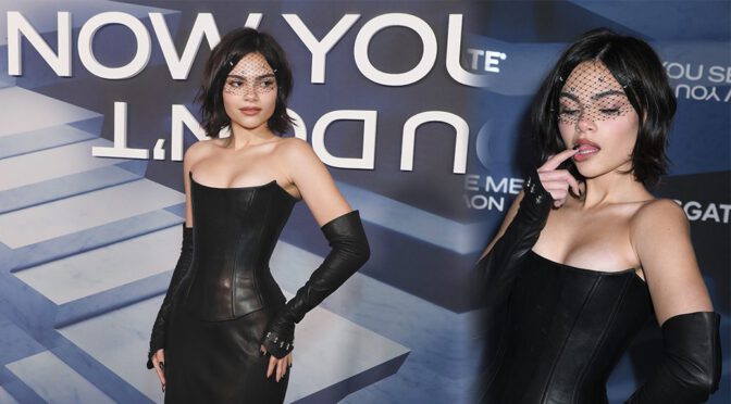 Ariana Greenblatt Unleashes Jaw-Dropping Cleavage in Leather at NYC Premiere