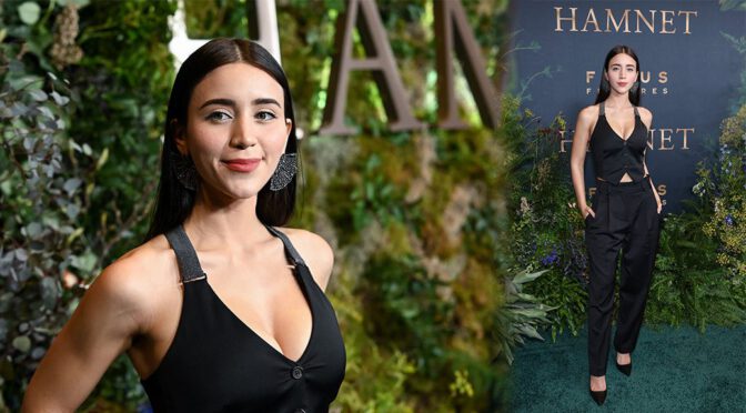 Caylee Cowan Shows Off Tempting Cleavage at Hamnet Premiere