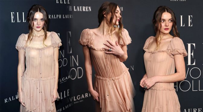 Charlotte Lawrence’s See-Through Gown Stuns at ELLE Women in Hollywood