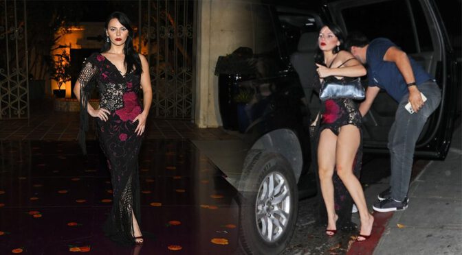 Dafne Keen’s Panty Flash: Thigh-High Slit Stuns at Dia De Muertos Gala