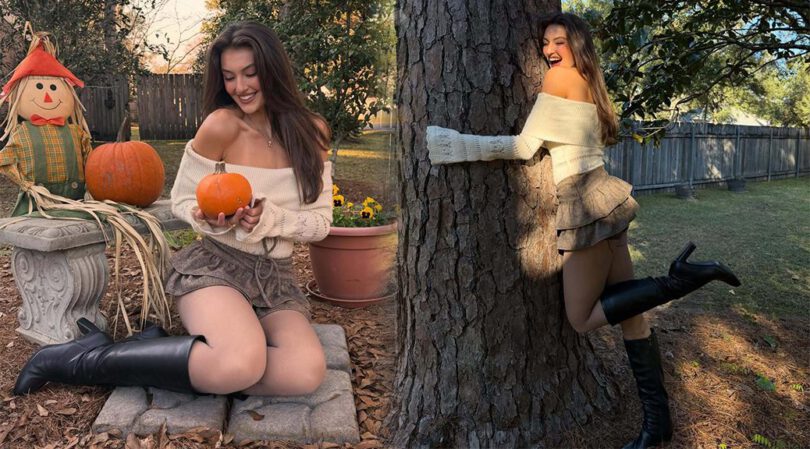 Rachel Pizzolato’s Bare-Legged Thanksgiving Tease in Mini Skirt!