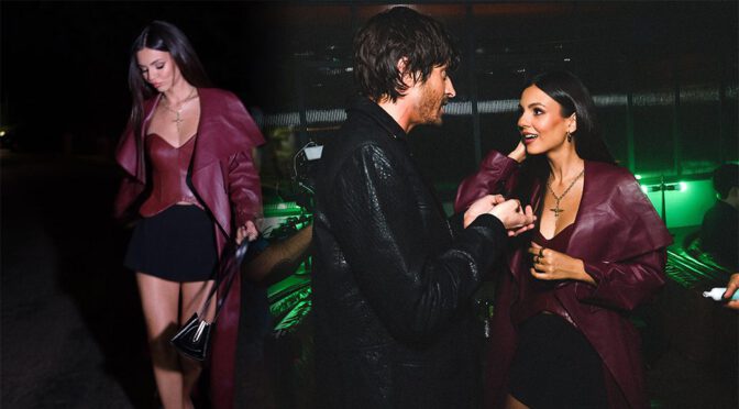 Victoria Justice Flaunts Long Legs & Cleavage at Paper Español Party