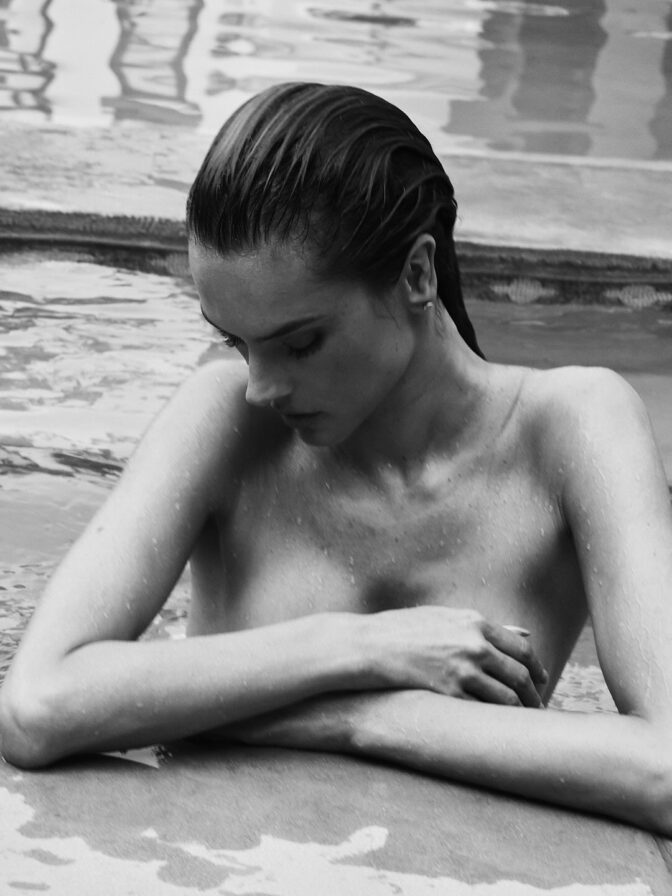 Alessandra Ambrosio Topless Poolside Photoshoot