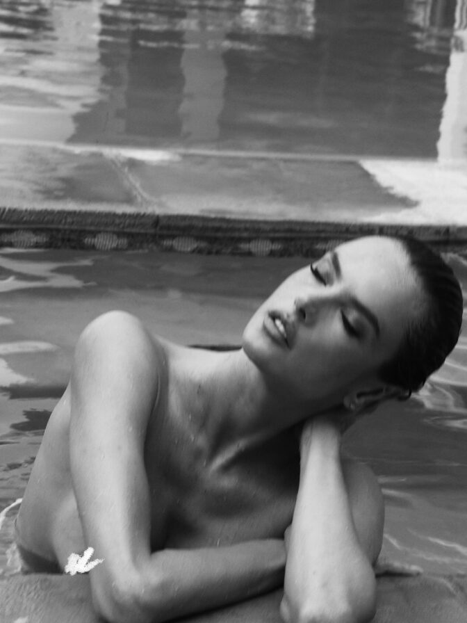 Alessandra Ambrosio Topless Poolside Photoshoot