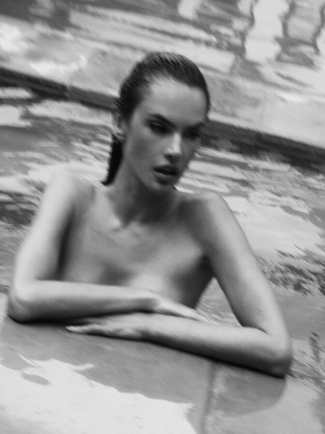Alessandra Ambrosio Topless Poolside Photoshoot