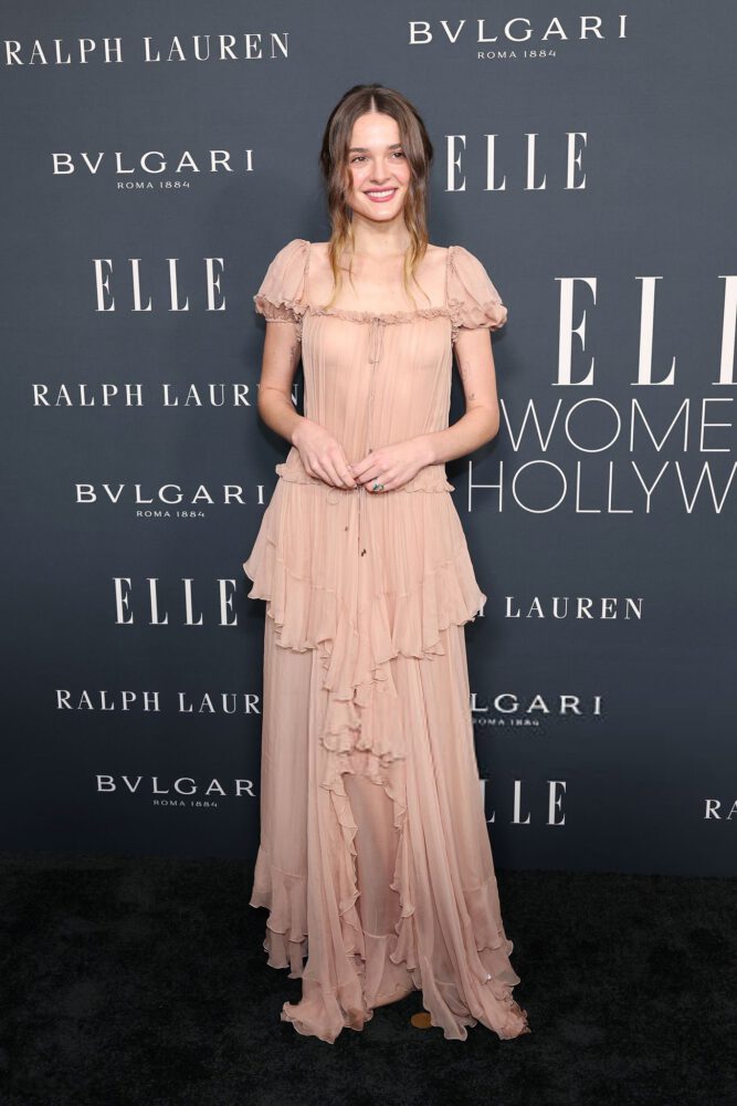 Charlotte Lawrence Nipples Exposed See Through Gown Elle