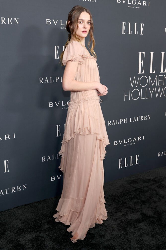 Charlotte Lawrence Nipples Exposed See Through Gown Elle