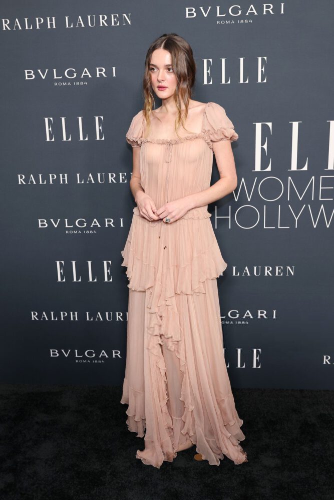 Charlotte Lawrence Nipples Exposed See Through Gown Elle