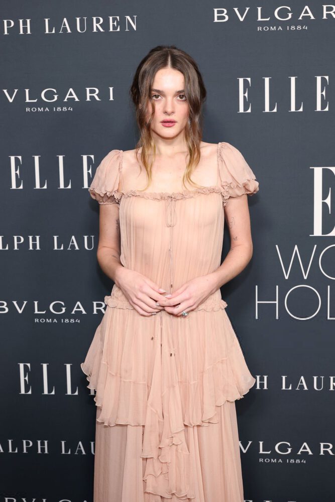 Charlotte Lawrence Nipples Exposed See Through Gown Elle