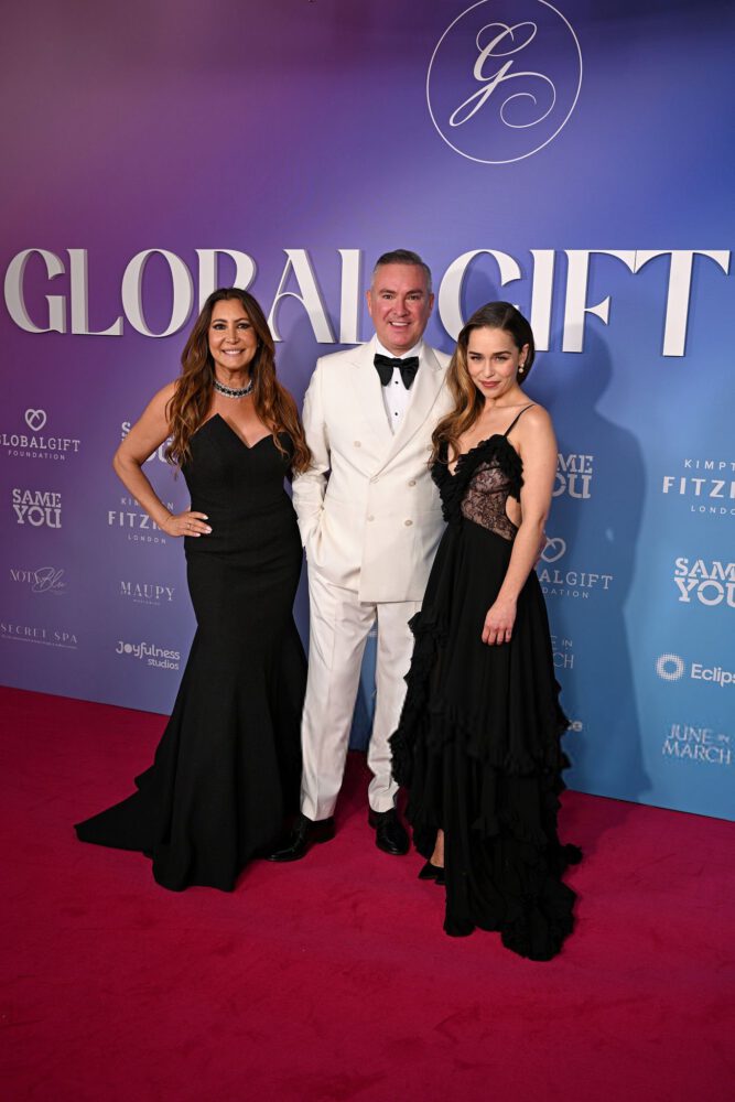 Emilia Clarke Braless Sheer Lace Dress Global Gift Gala