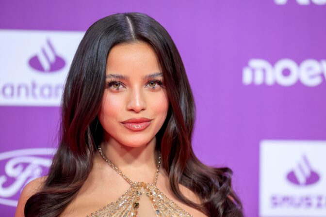 Emilia Mernes Nude See Through Dress Los Music Awards