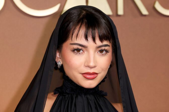 Isabela Merced See Through Black Dress Governors Awards