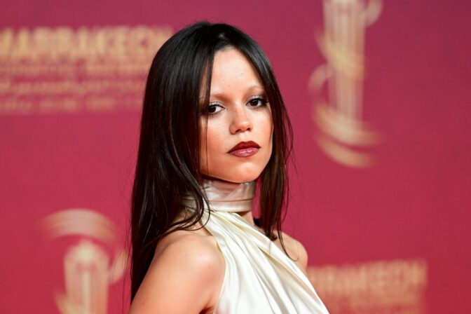 Jenna Ortega Braless Silk Dress Marrakech Red Carpet