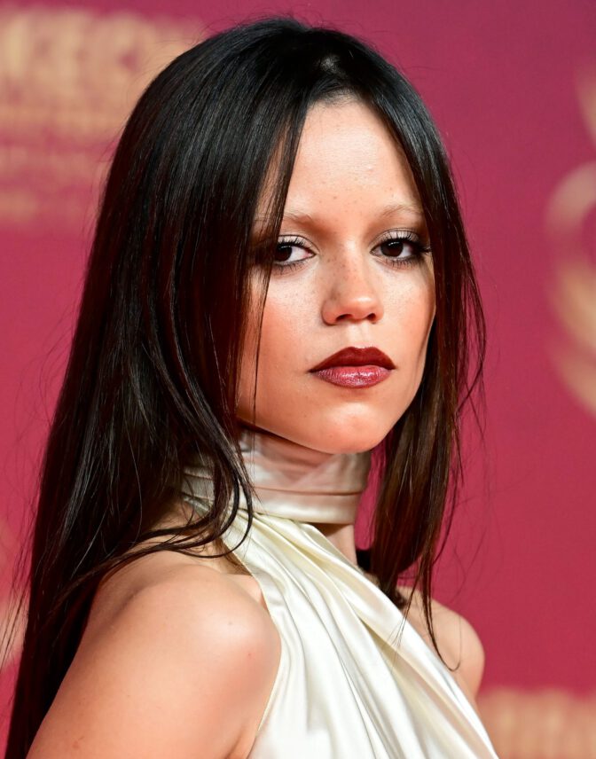 Jenna Ortega Braless Silk Dress Marrakech Red Carpet