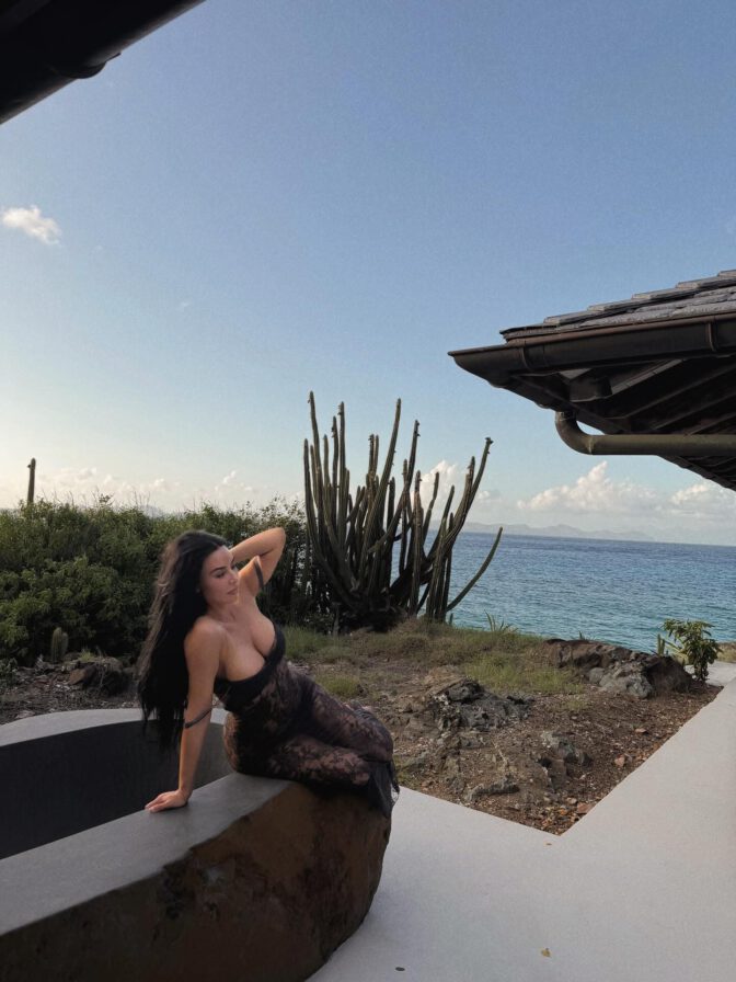 Kim Kardashian Boobs Ass Beach See Through Lace Dress