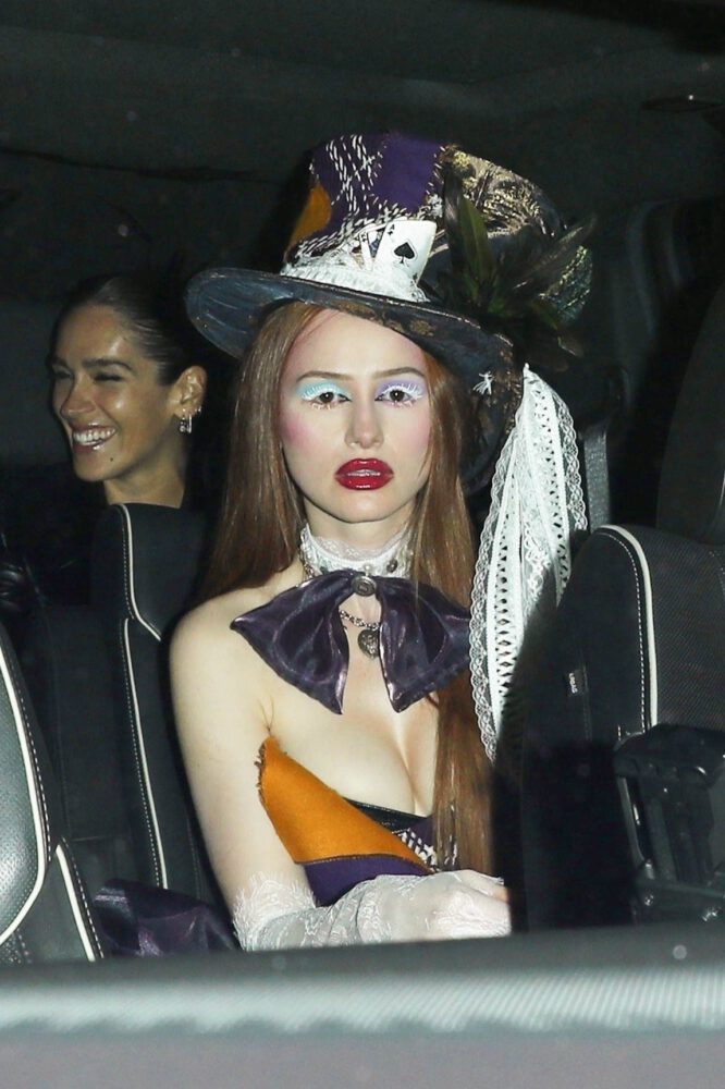 Madelaine Petsch Cleavage Stockings Camila Mendes Legs