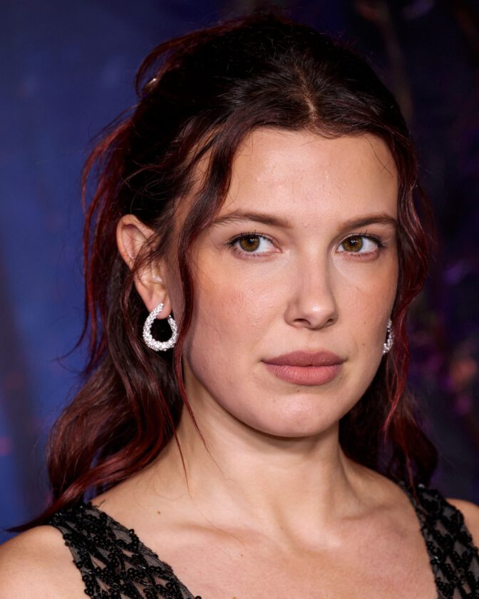 Millie Bobby Brown Cleavage Sideboob Sheer Dress Netflix Fyc