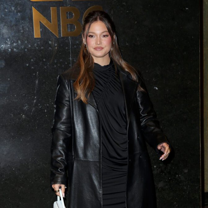 Olivia Holt Sexy Legs Black Mini Dress Good Day New York