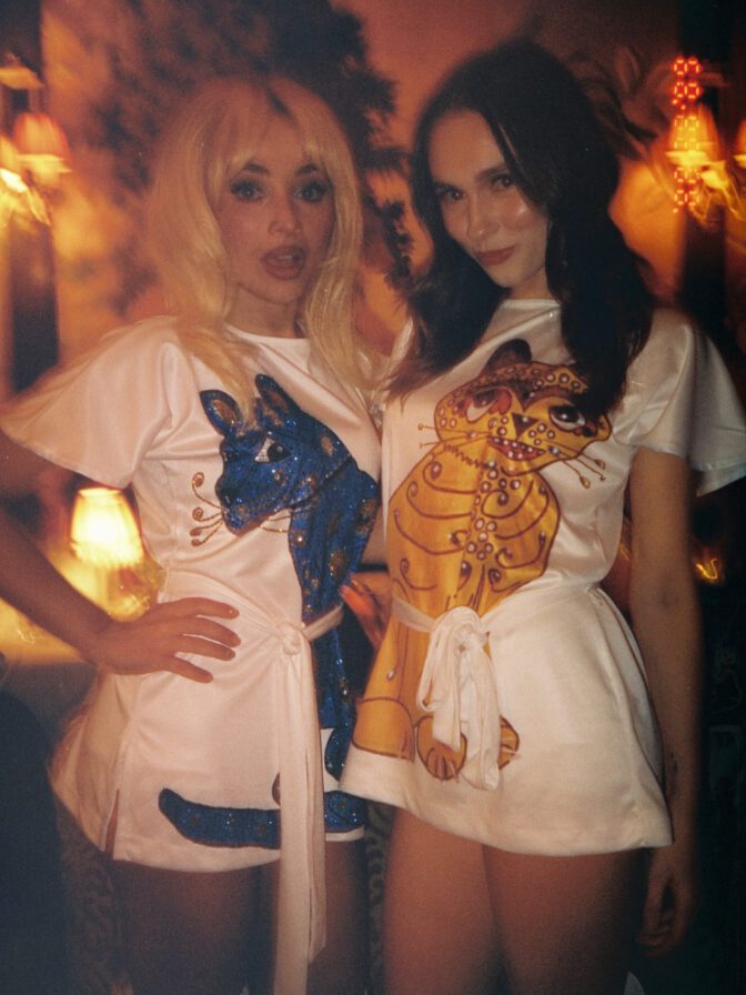 Sabrina Carpenter Sexy Mini Dress Bare Legs Halloween Nyc