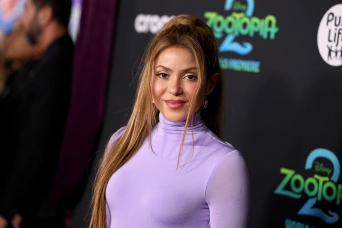 Shakira Zootopia Two Premiere Sexy Lavender Sheer Slit Dress