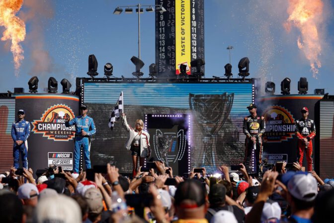 Sydney Sweeney Sexy Trackside Leather Shorts Bare Thighs