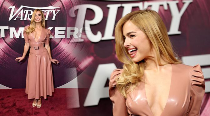 Addison Rae Drops Jaws in Skin-Tight Latex & Deep Cut Cleavage