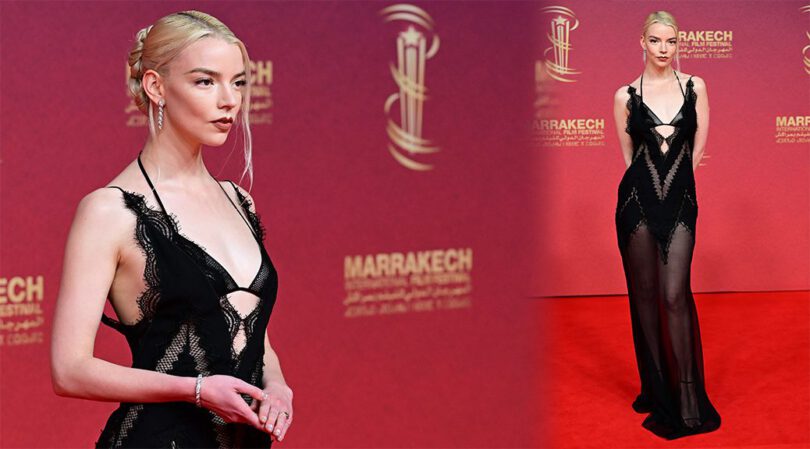 Anya Taylor-Joy’s Chic Black Lace Look at Marrakech Festival