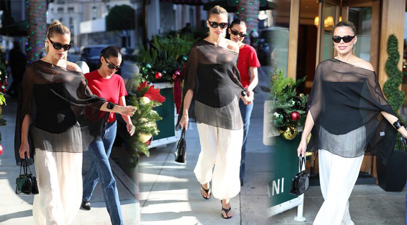 Brooks Nader Flashes Her Curves in Sheer Black Top at Cipriani