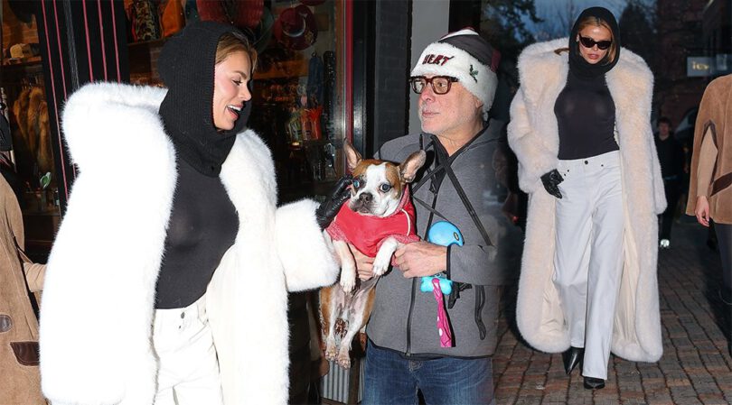 Brooks Nader’s NSFW Christmas Stroll: Braless in See-Through Top!