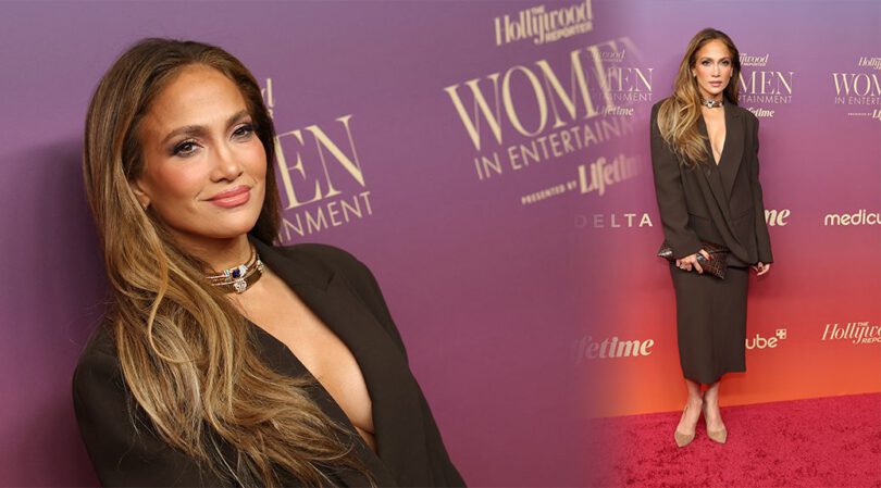 J.Lo Stuns in Plunging Suit – All Eyes on Her Cleavage!