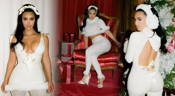Kim Kardashian’s Cleavage & Ass Steal the Show in Sexy Holiday Shoot