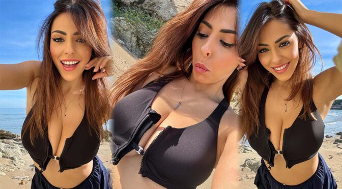 Maddalena Cabizzosu Unzips for Maximum Cleavage – NSFW Beach Shoot