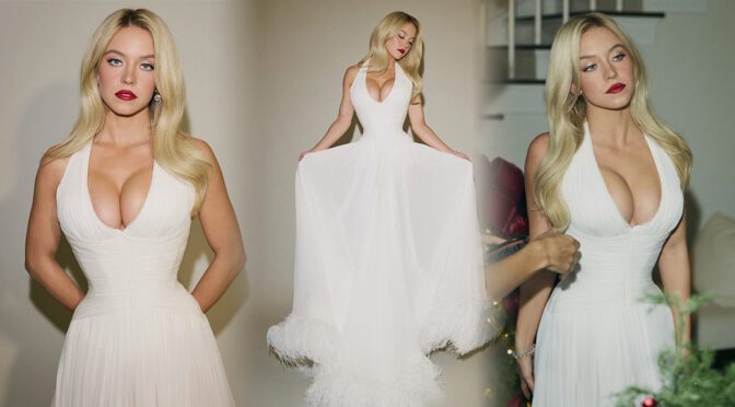Sydney Sweeney’s Explosive Cleavage Steals the Show in White Dress