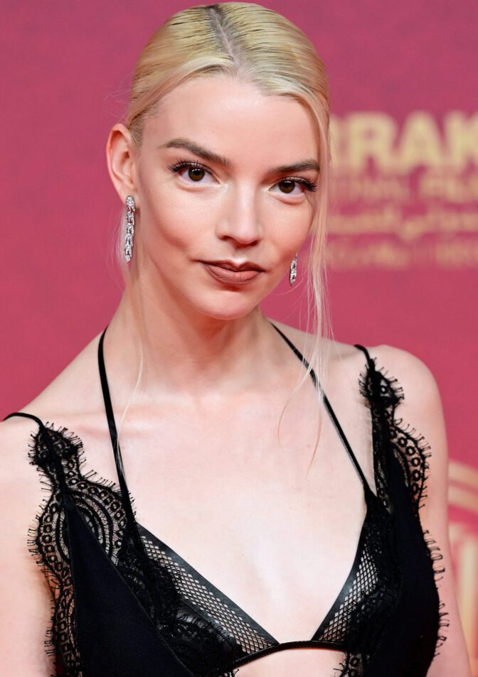 Anya Taylor Joy Sexy See Through Lace Dress Marrakech