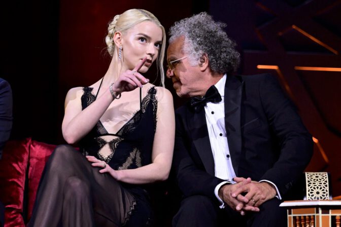 Anya Taylor Joy Sexy See Through Lace Dress Marrakech