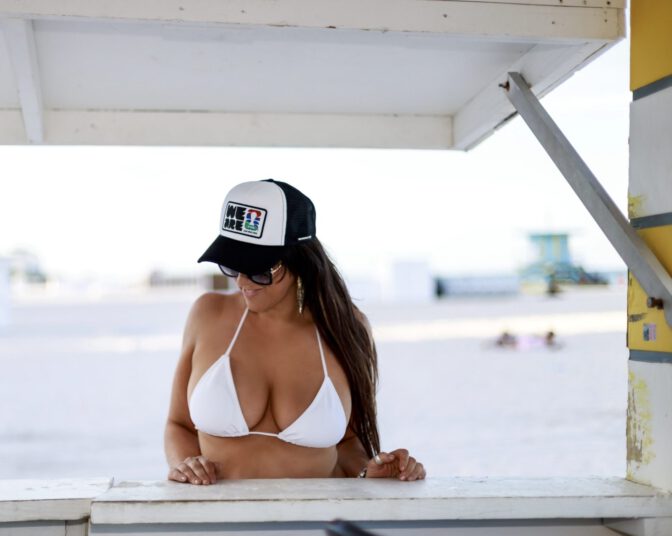 Claudia Romani Thong Bikini Miami Beach Curves