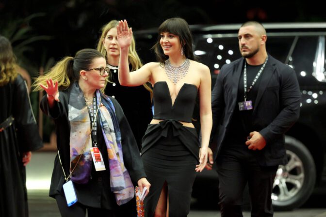 Dakota Johnson Cleavage Bare Legs Sexy Red Sea Film Fest