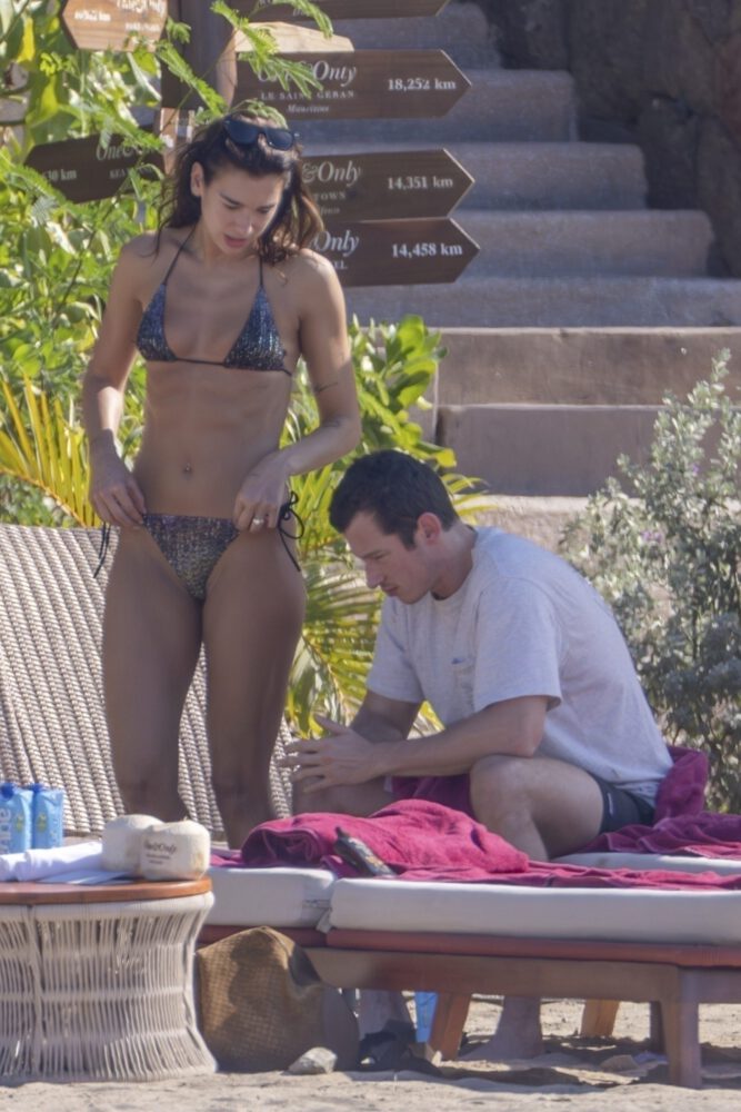 Dua Lipa Barely There Bikini Booty Mexico Beach