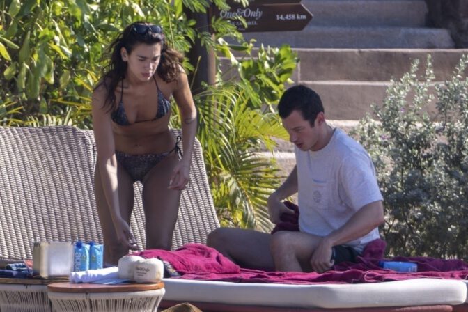 Dua Lipa Barely There Bikini Booty Mexico Beach