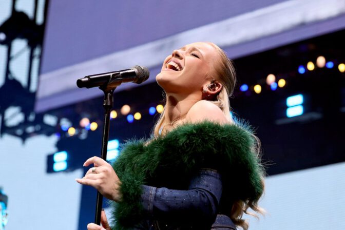 Freya Skye Sexy Legs Gold Mini Dress Jingle Ball