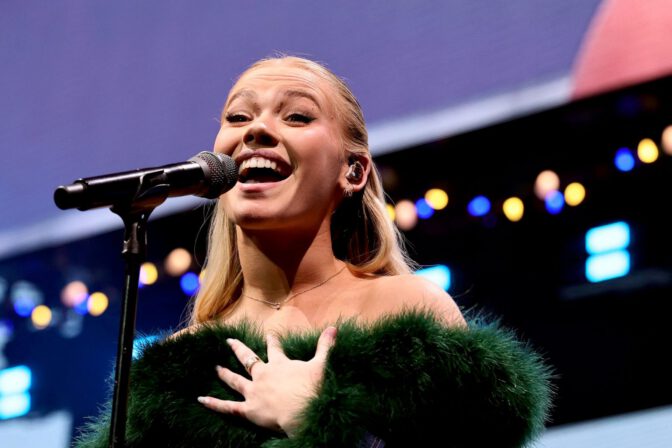 Freya Skye Sexy Legs Gold Mini Dress Jingle Ball