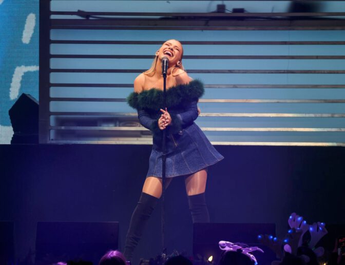 Freya Skye Sexy Legs Gold Mini Dress Jingle Ball