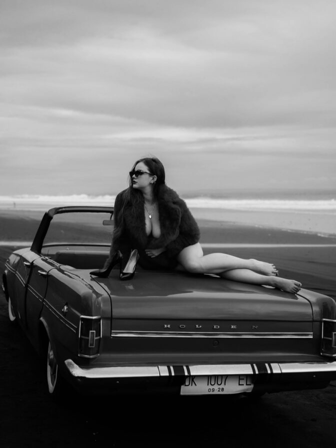 Isabella Ardley Sexy Beach Car Cleavage Pinup Photoshoot