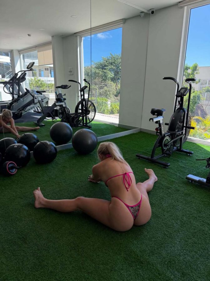 Katie Sigmond Thong Bikini Gym Booty Workout